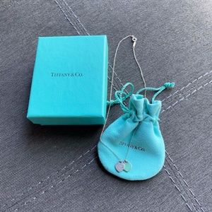 Tiffany & Co mini double heart tag necklace